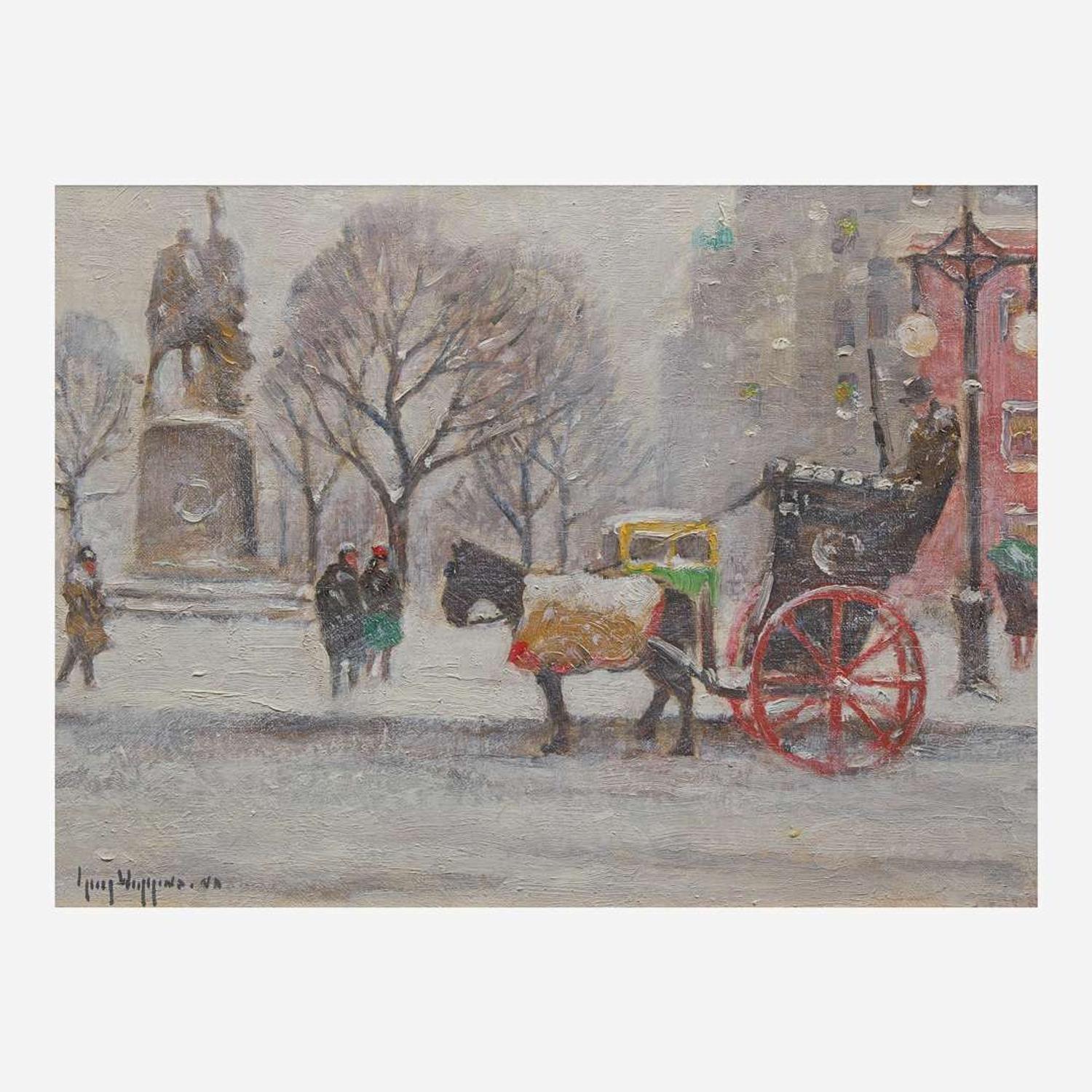 Guy Carleton Wiggins (American, 1883–1962) Entrance to Central Park, Winter