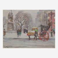 Guy Carleton Wiggins (American, 1883–1962) Entrance to Central Park, Winter
