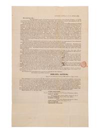 [COLONIZATION]. Circular soliciting donations for residents of the Wilberforce Colony in Canada.