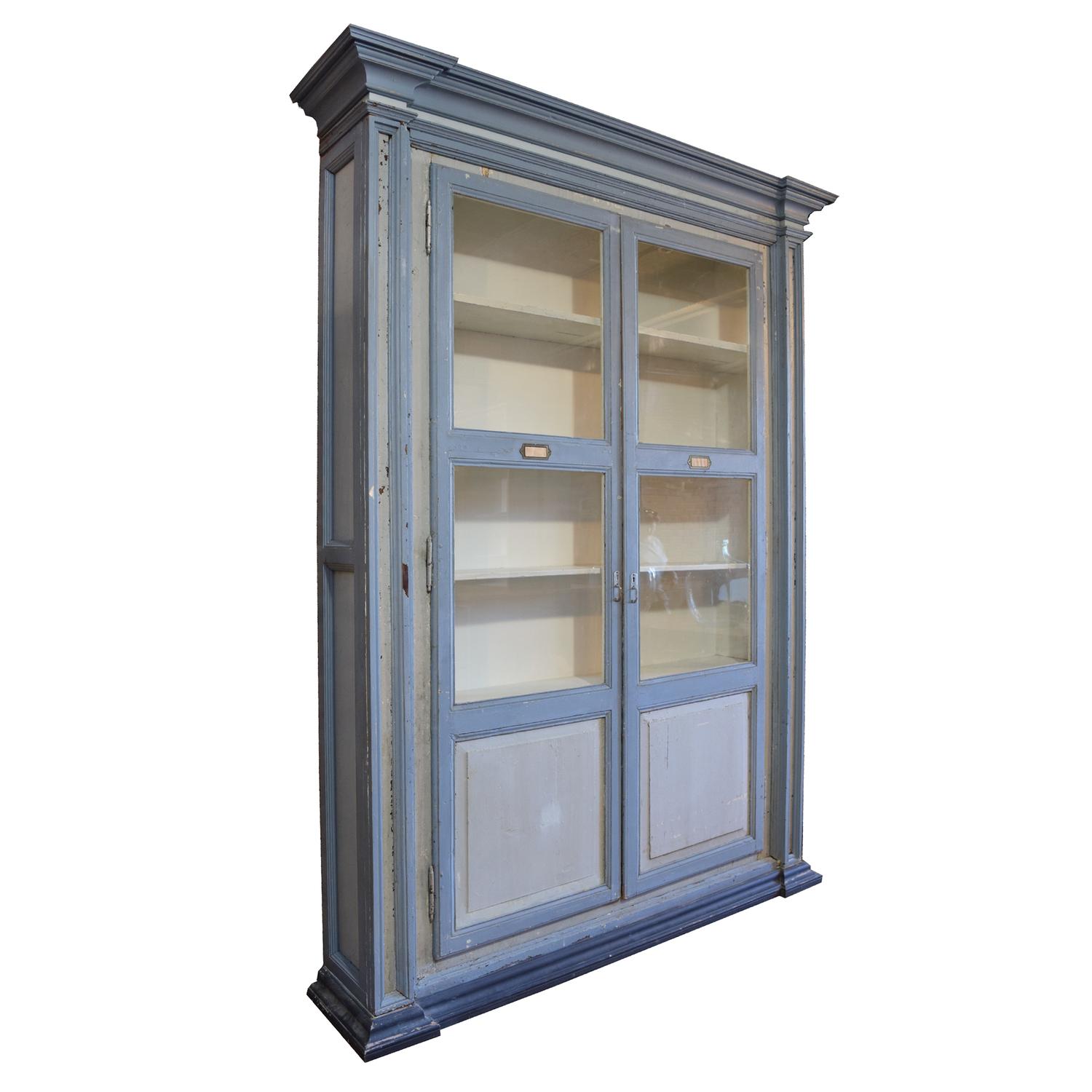 A Pair of Painted Two Door Cabinets 81" W x 17" D x 108" H — Italy, Circa 1900