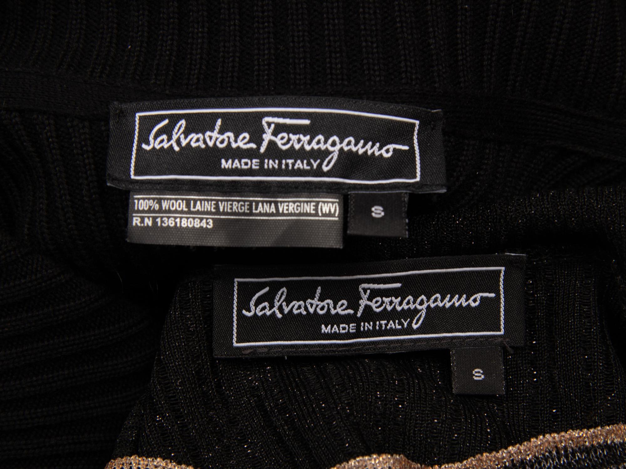 Ferragamo, Metallic Knit Dress & Knit Wool Cape
