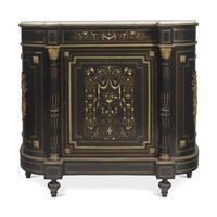 A Napoleon III Lacquer, Gilt-Bronze Mounted and Marble-Top Meuble d’Appui