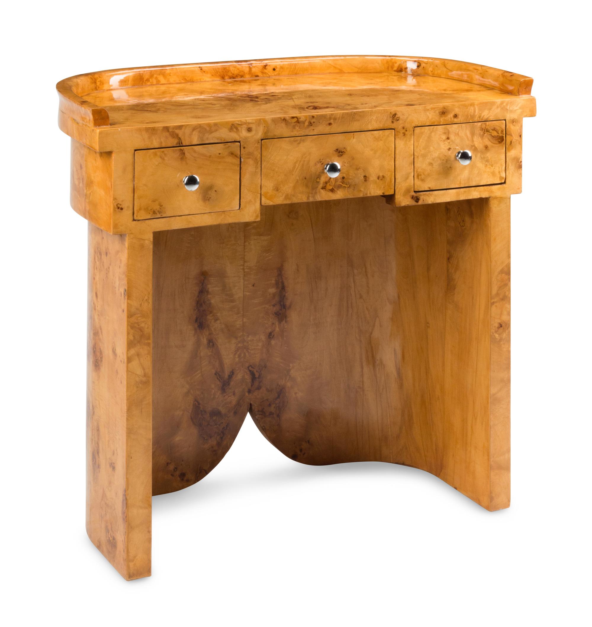 An Art Deco Style Demilune Writing Desk