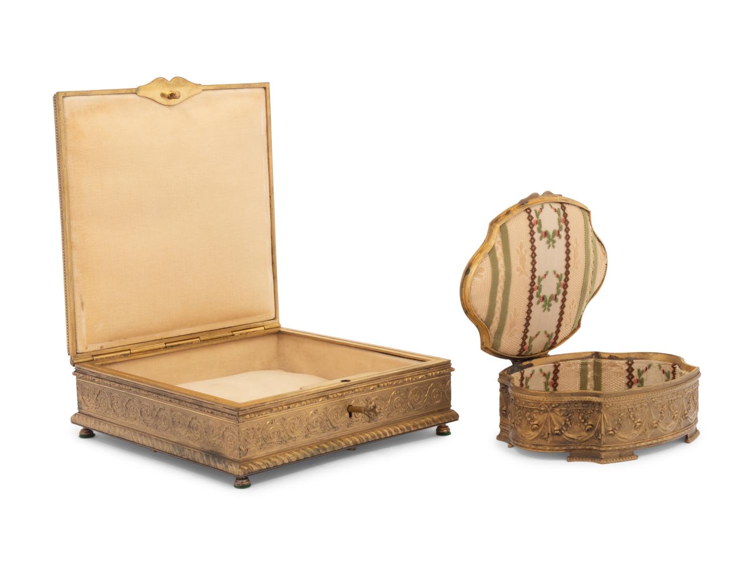 Two French Gilt Metal Boxes