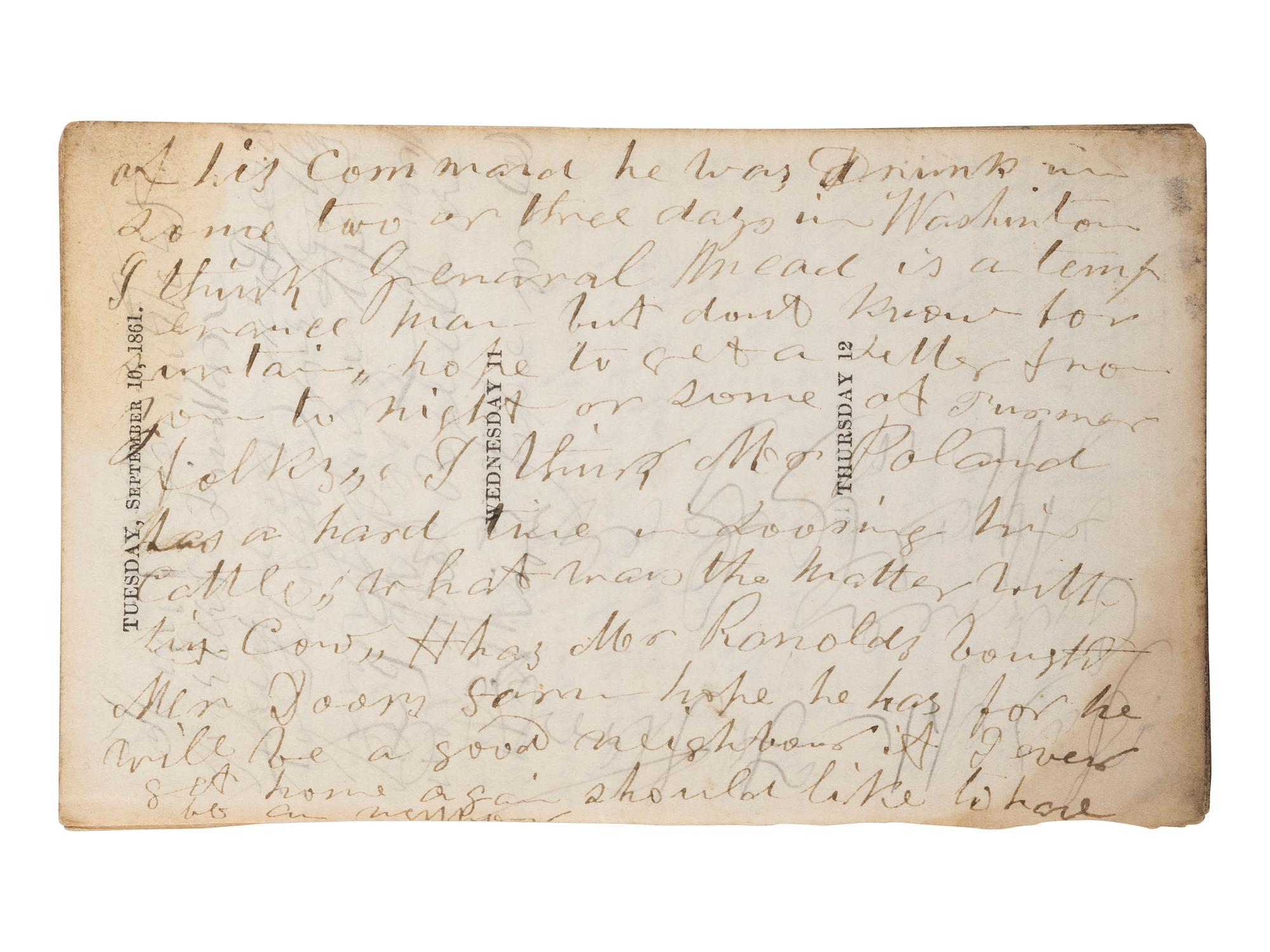 [CIVIL WAR]. Famed 20th Maine archive incl. letters and partial diary featuring Gettysburg content.