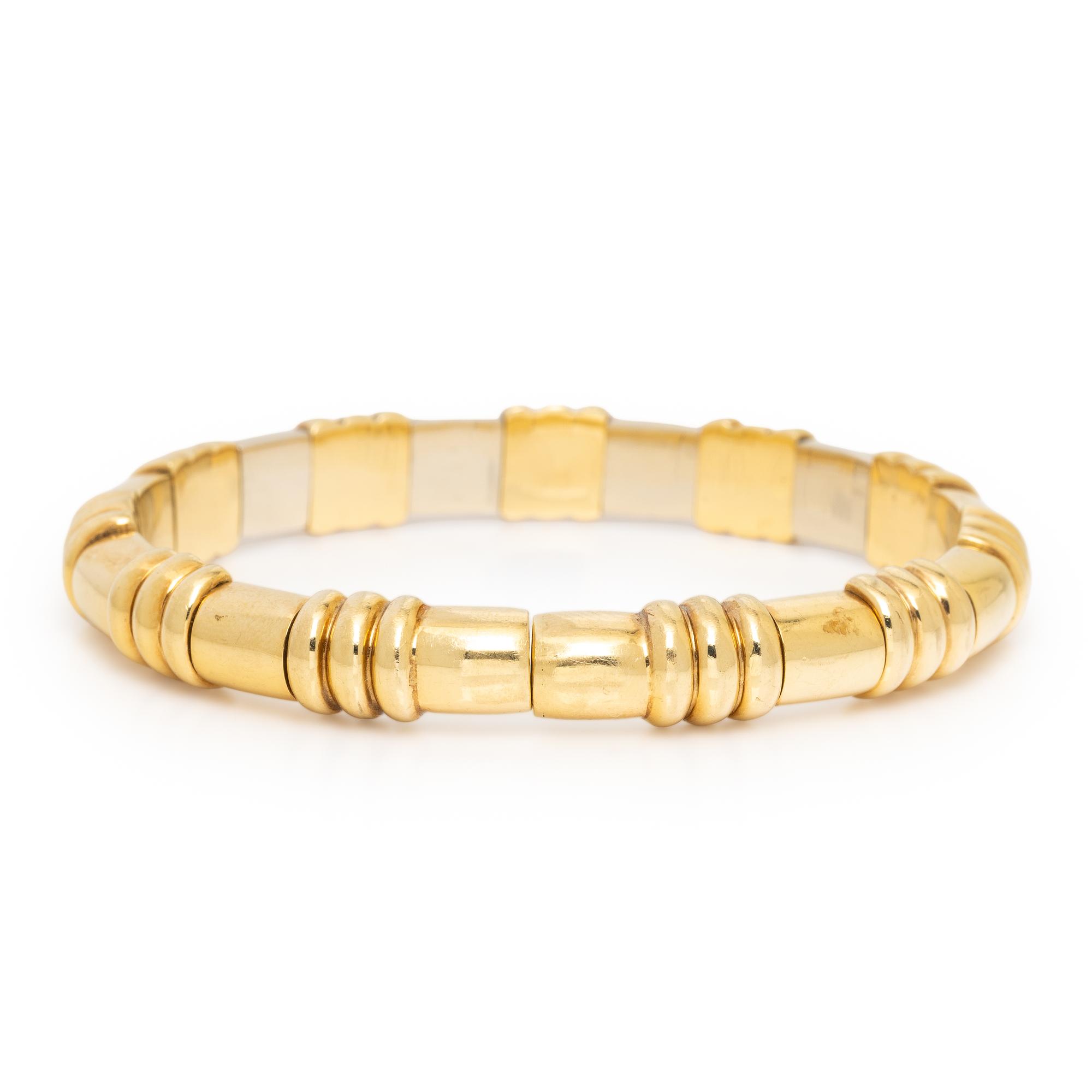 Set of Multigem and Yellow Gold Bangle Bracelets