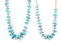 Two Turquoise Nugget and Shell Heishi Necklaces