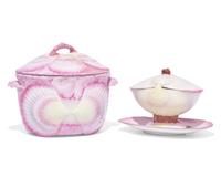 Two Wedgwood Wreathed Shell Pearlware Serving Articles