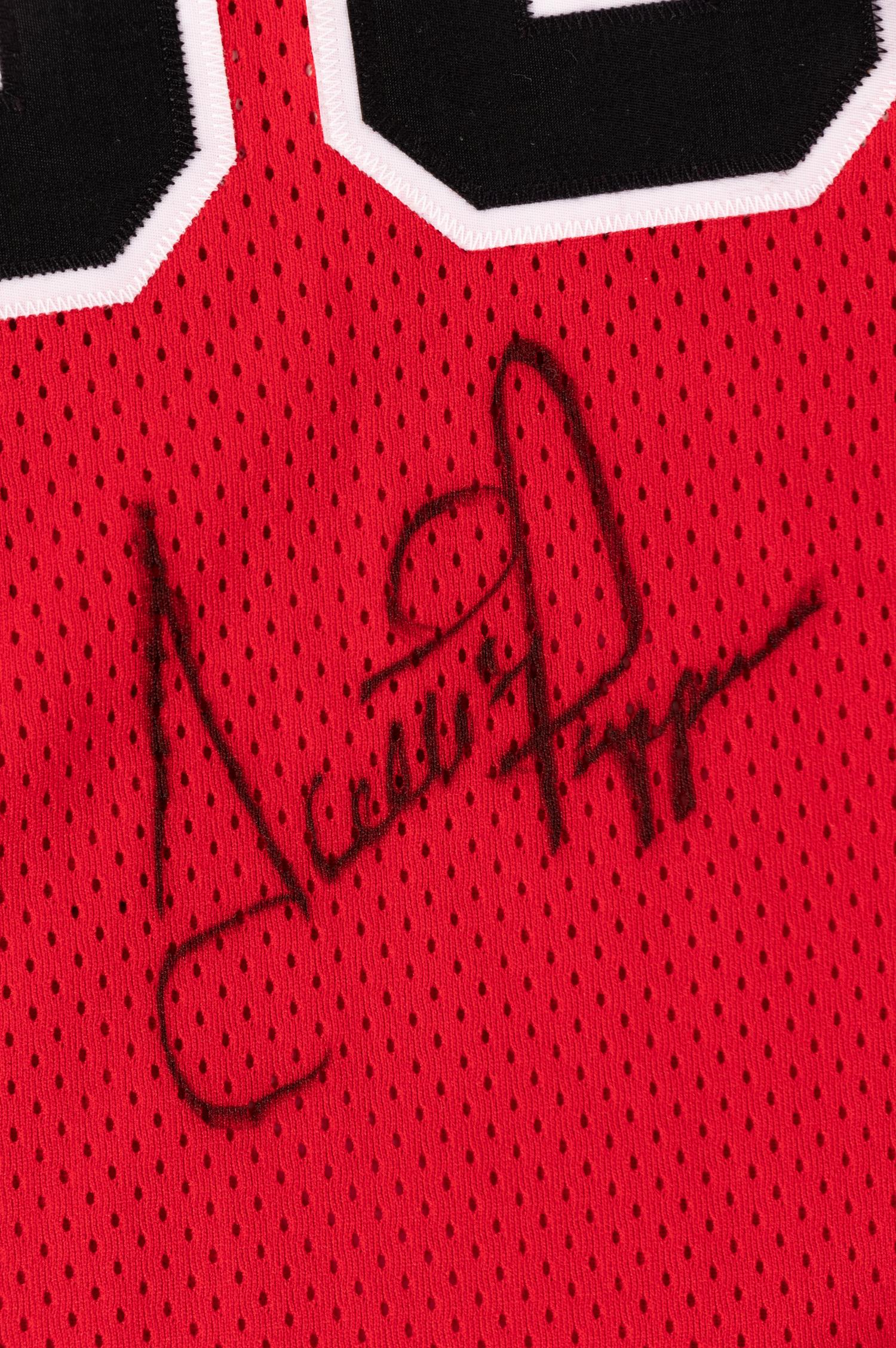 A Scottie Pippen Signed Autograph Chicago Bulls Champion NBA 50 Basketball Jersey (Beckett Authentication Services BAS Certified),