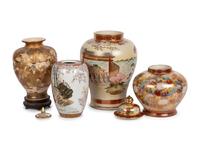 Four Japanese Satsuma Vases