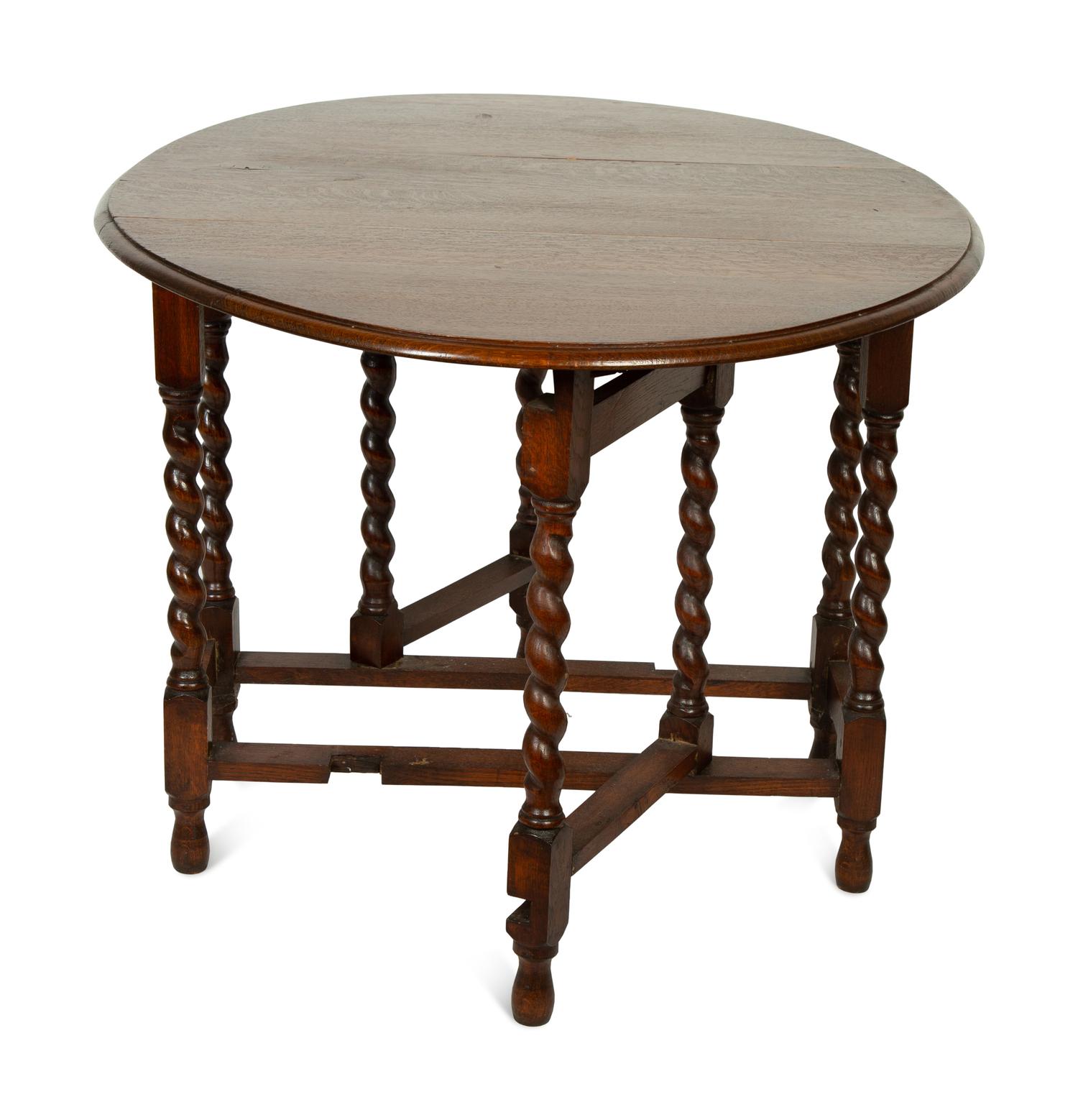 A William and Mary Style Oak Drop-Leaf Table