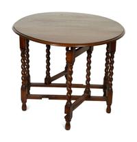 A William and Mary Style Oak Drop-Leaf Table