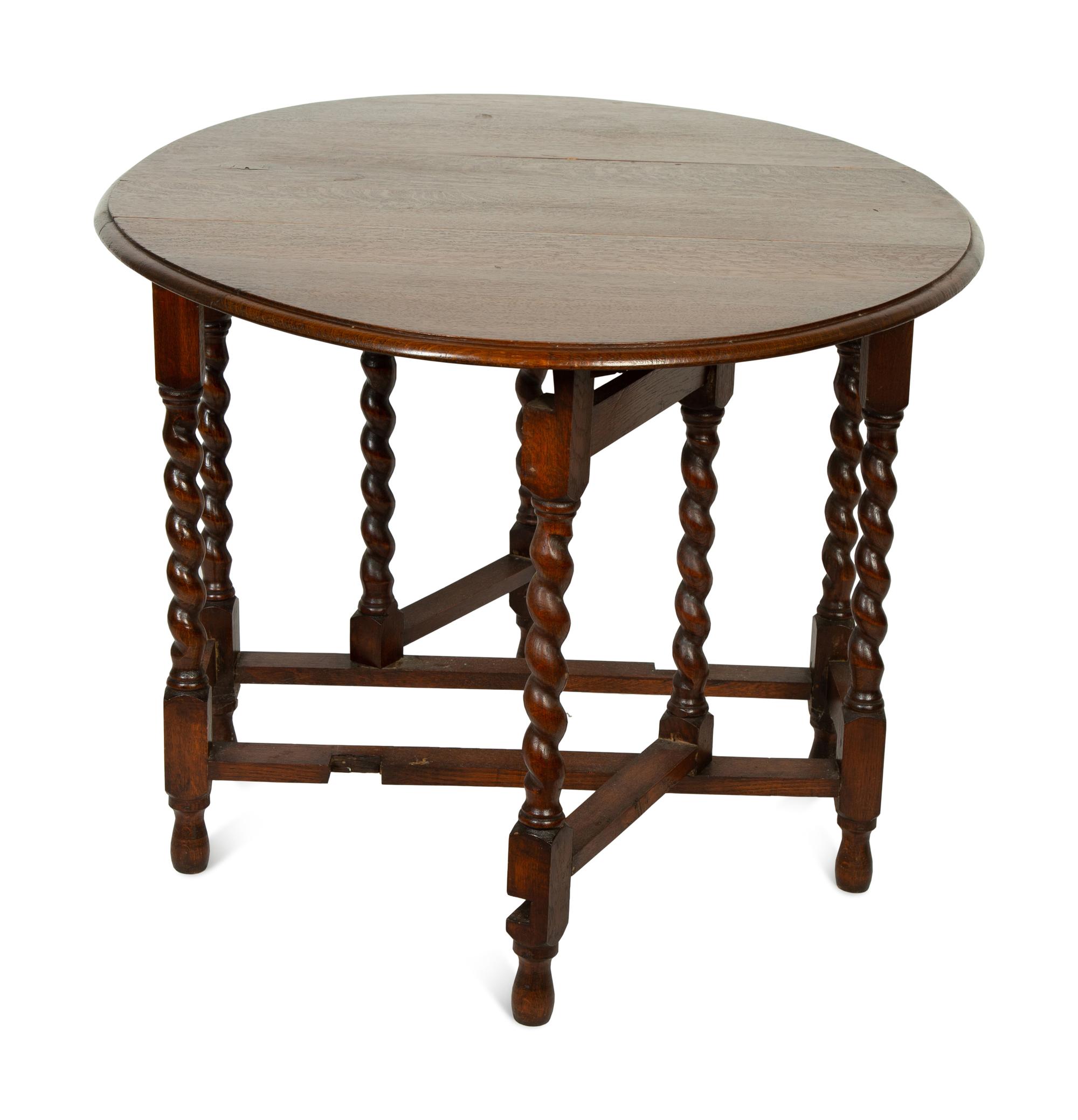 A William and Mary Style Oak Drop-Leaf Table