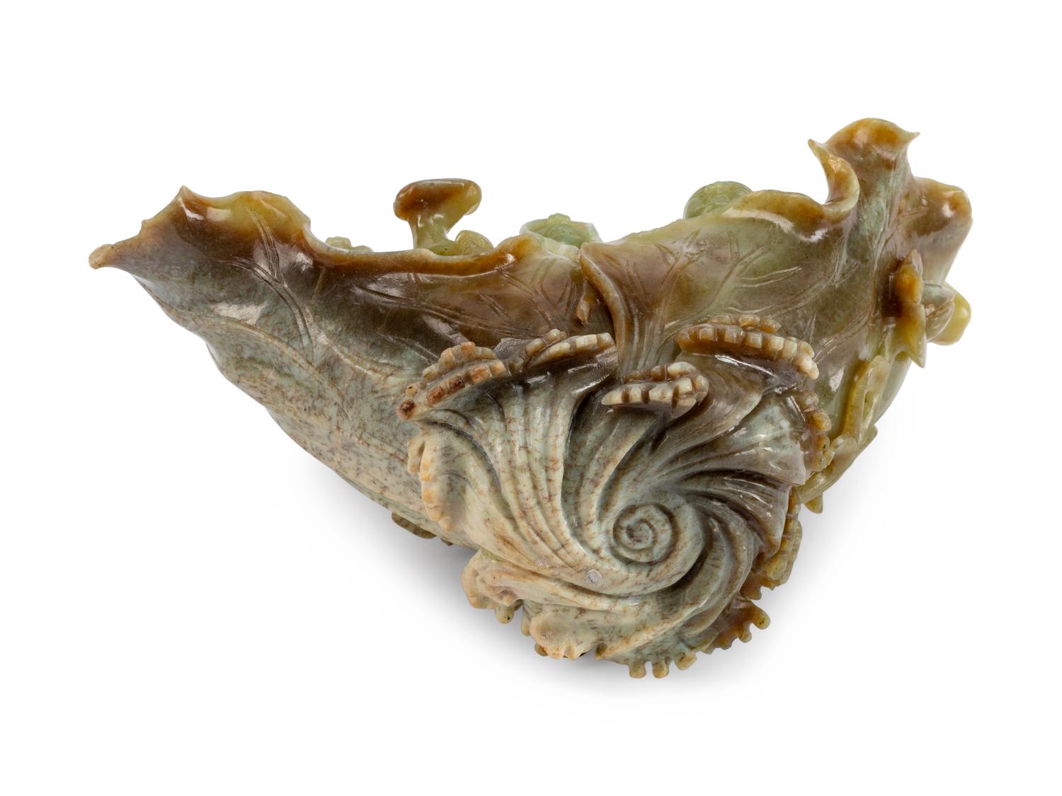 Chinese Carved Jadeite Group of Five Lohans