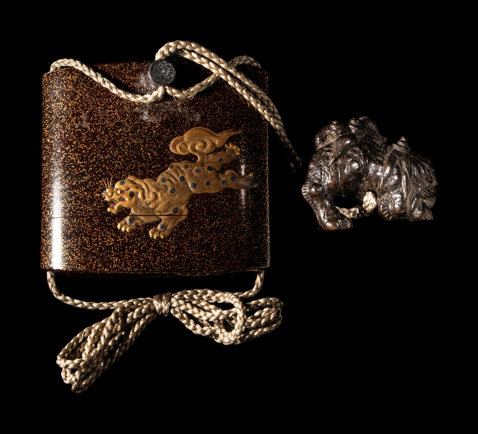 A Japanese Gold Lacquer Three-Case Inro