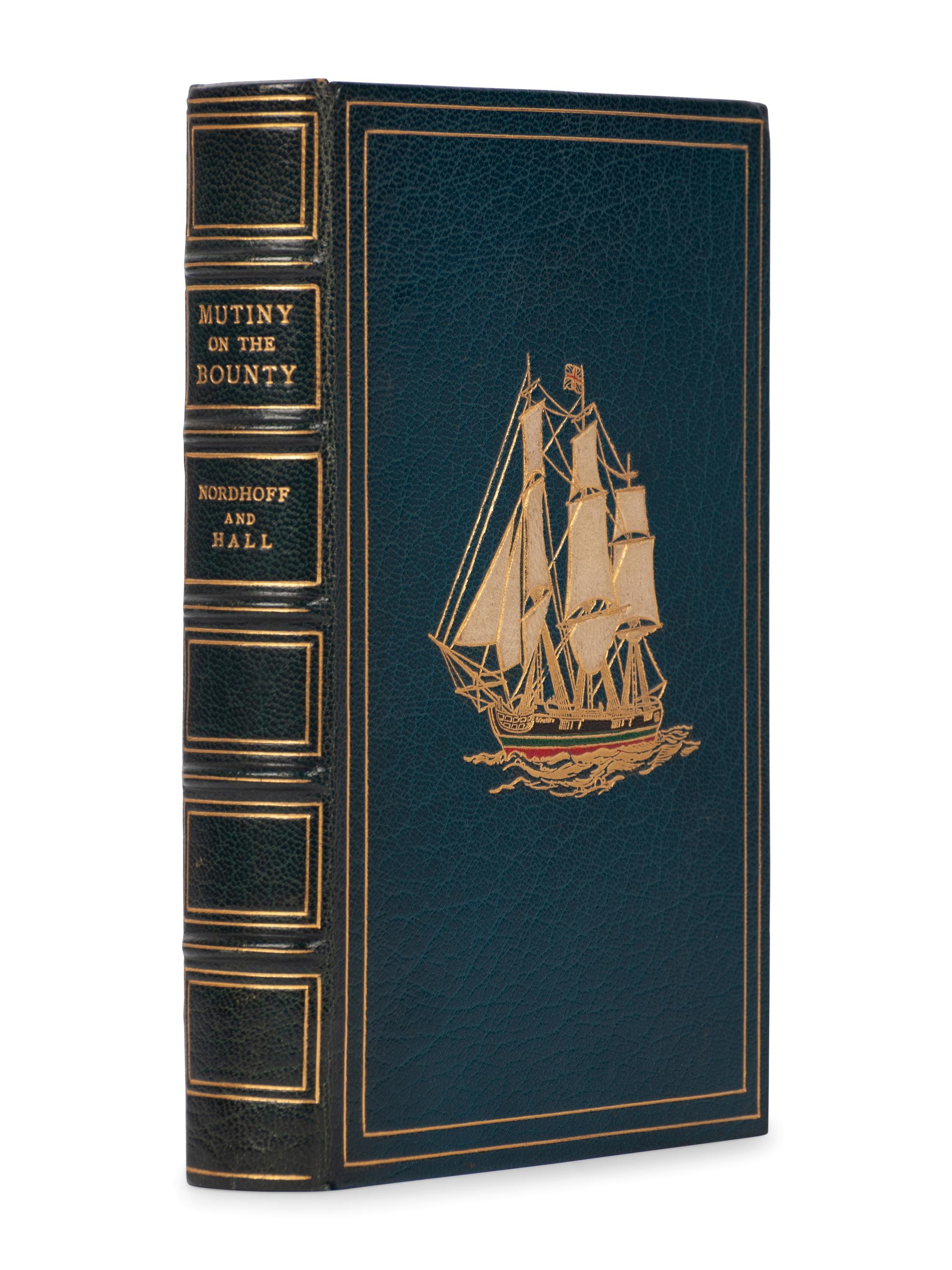 [FORE-EDGE PAINTING]. NORDHOFF, Charles (18878-1947). -- HALL, James Norman (1887-1951). Mutiny on the Bounty. Boston: Little, Brown, and Company, 1932.