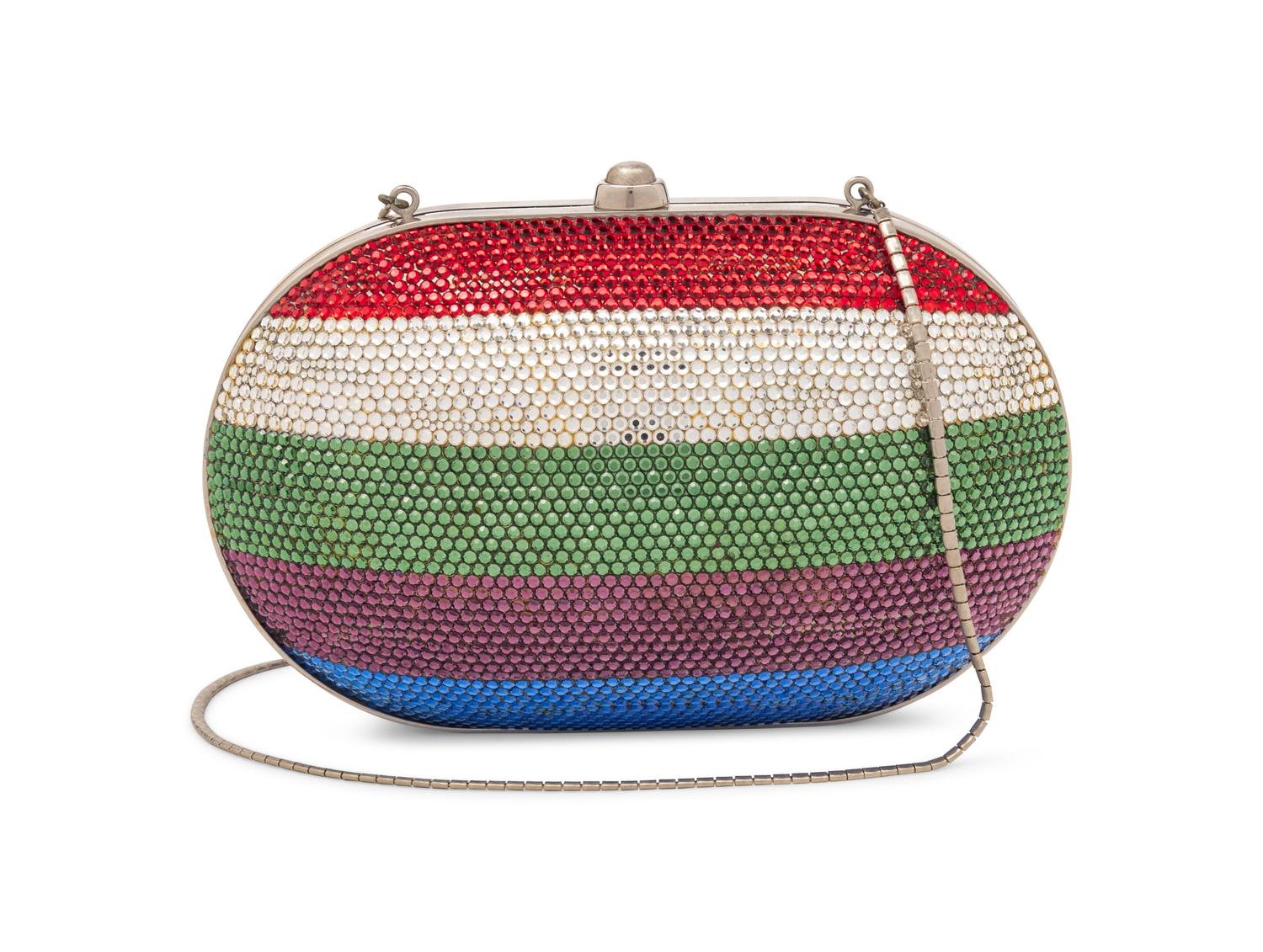 Judith Leiber Striped Oval M inaudière