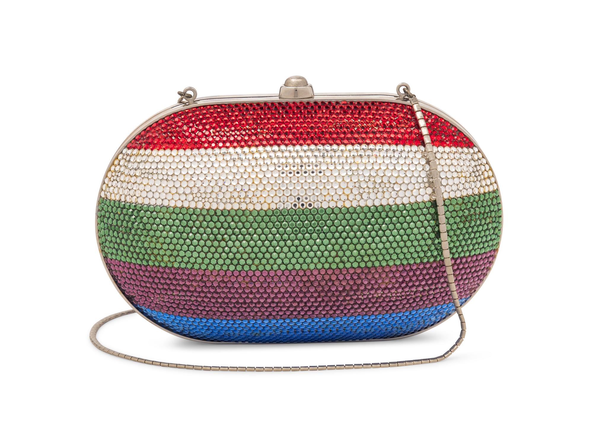 Judith Leiber Striped Oval M inaudière