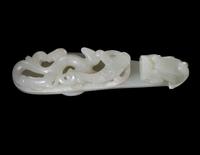 A Chinese White Jade 'Dragon' Belt Hook, Daigou