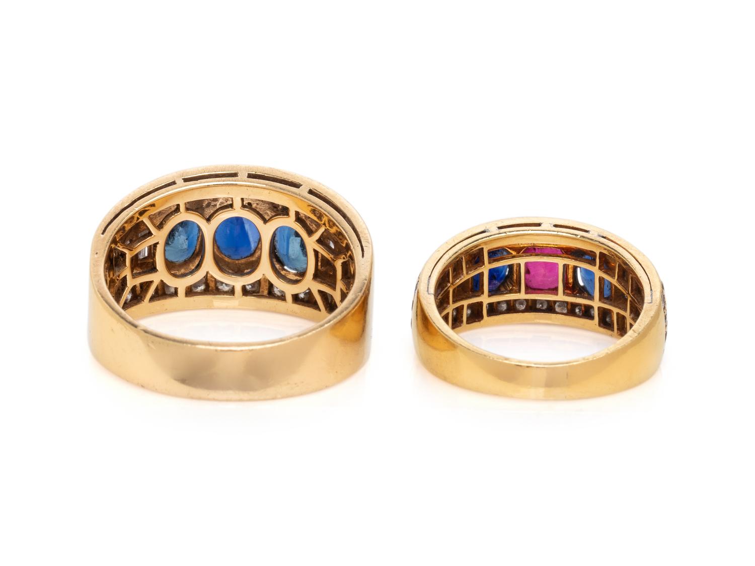 BULGARI, COLLECTION OF SAPPHIRE, RUBY, AND DIAMOND RINGS