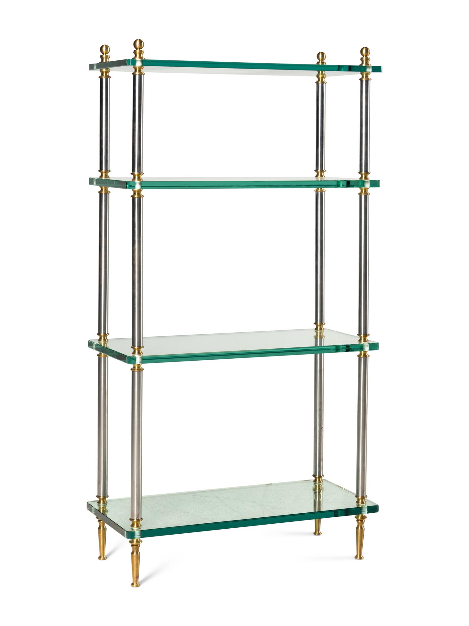 A Contemporary Metal and Glass Etagere