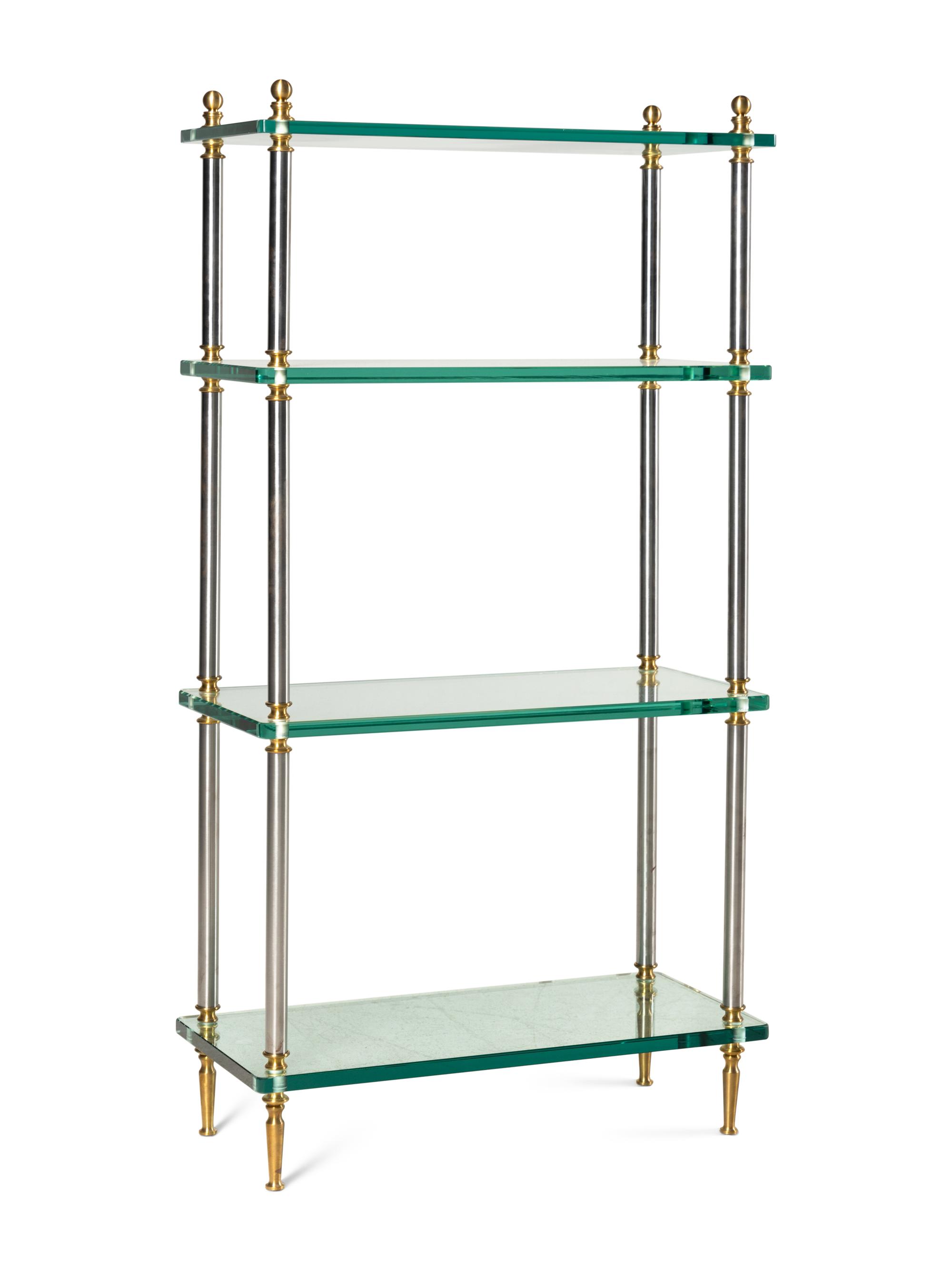 A Contemporary Metal and Glass Etagere