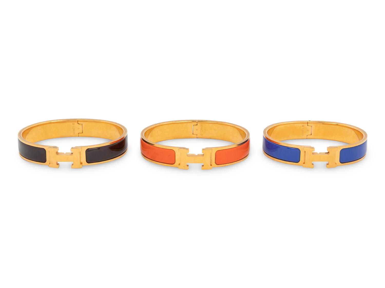 Three Hermès Clic H Bracelets