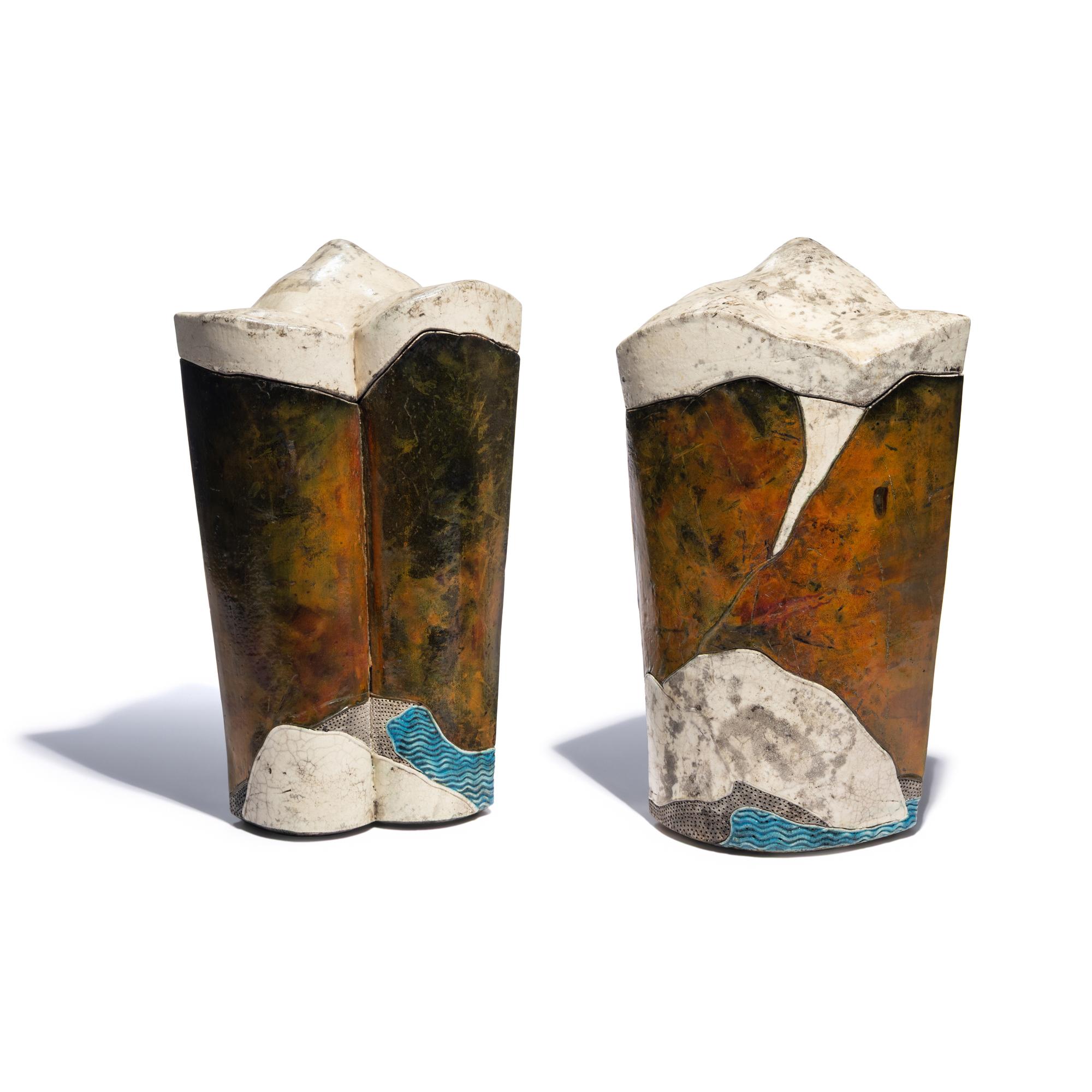 Wayne Higby (American, b. 1943) — Pair of Vessels from the Landscape Series