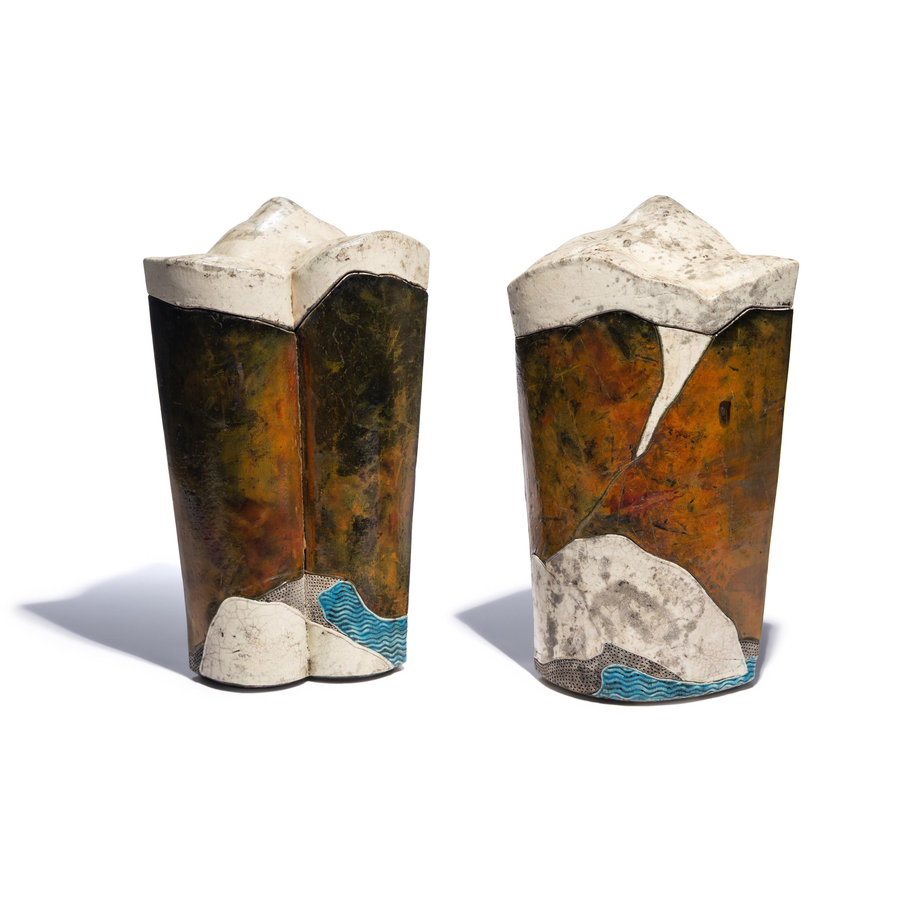 Wayne Higby (American, b. 1943) — Pair of Vessels from the Landscape Series