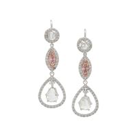 PINK DIAMOND AND DIAMOND EARRINGS