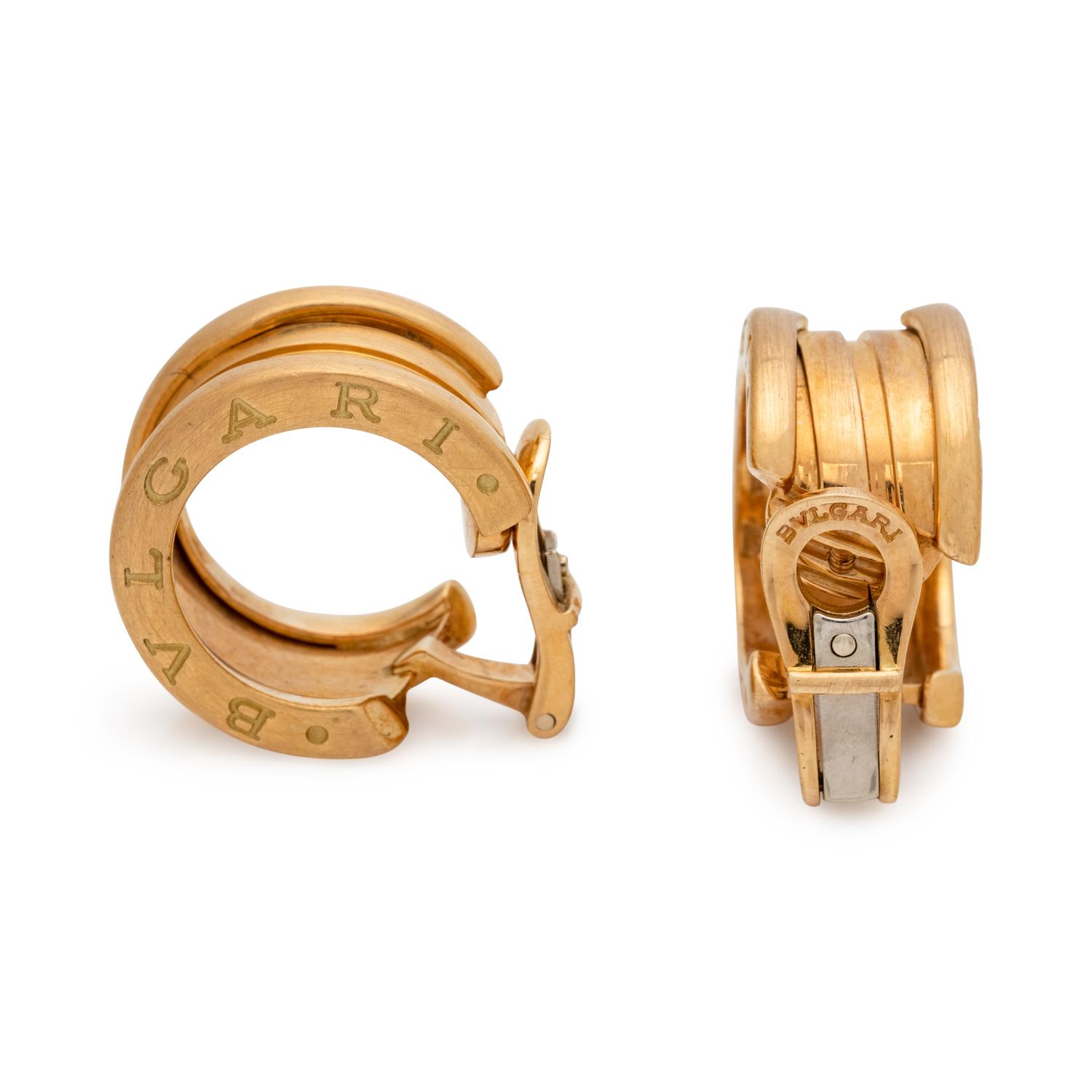 BVLGARI, YELLOW GOLD 'B.ZERO 1' EARCLIPS