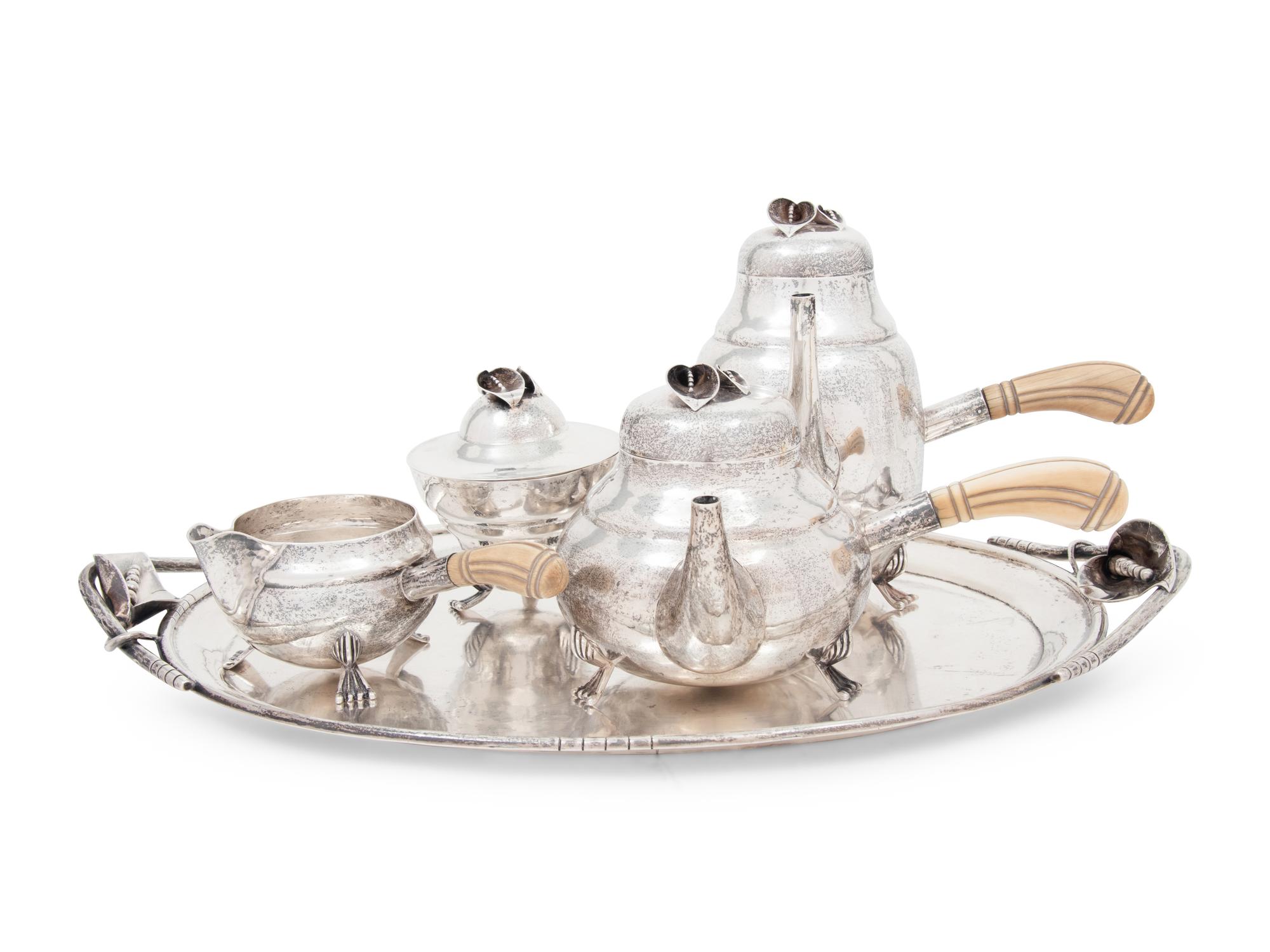 An American Five-Piece Silver Tea and Coffee Set
