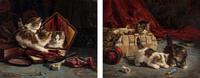 Kittens in a Basket and Kittens at the Mirror (a pair of works)
