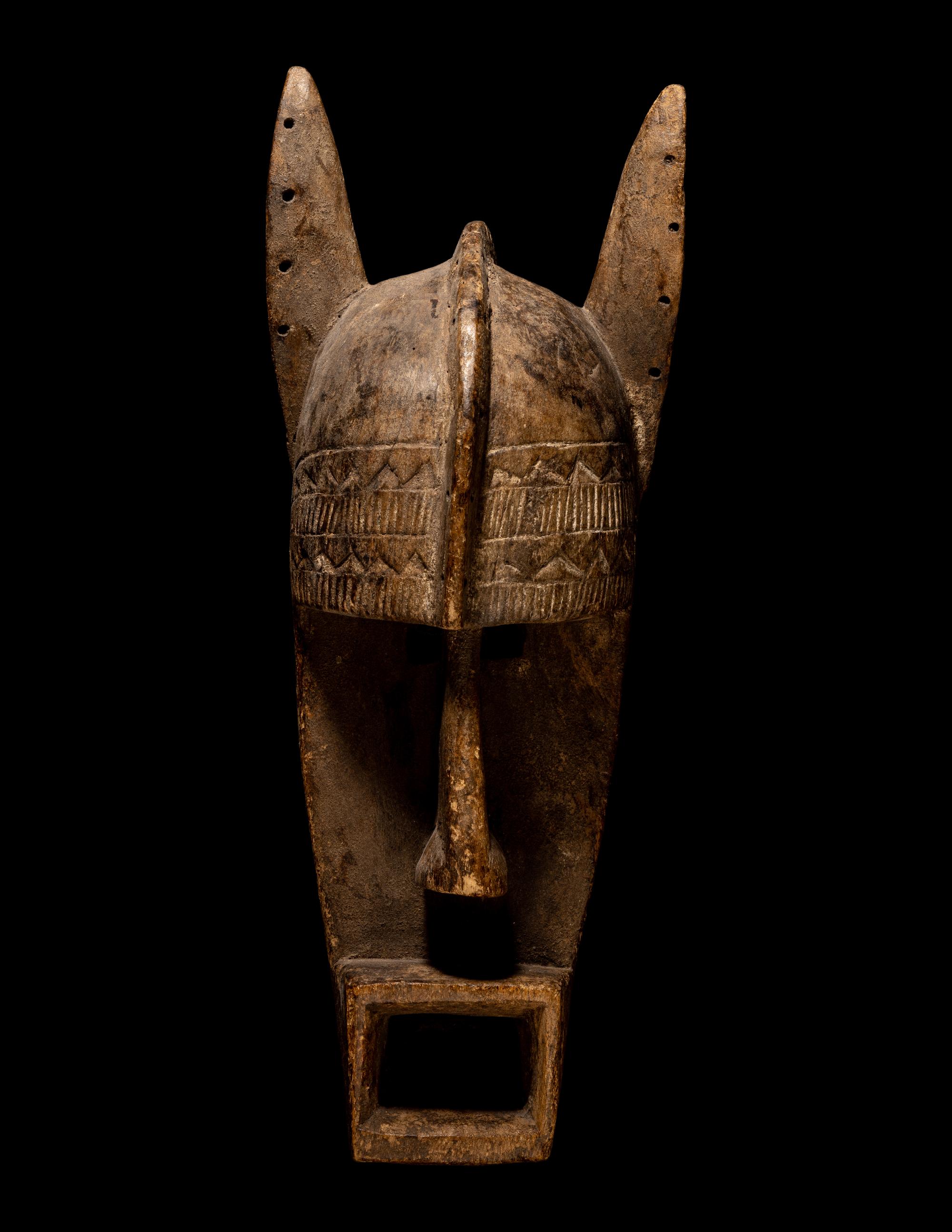 Two Bamana Kore Society Wood Masks