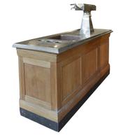 An Oak, Zinc and Copper Cafe Bar 78" W x 26" D x 57.5" H — France, Circa 1920