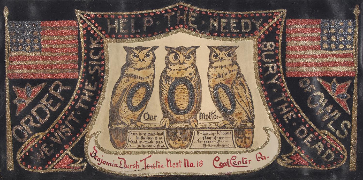 An Order of the Owls Chromolithagraph, Coal City, PA, Early 20th Century