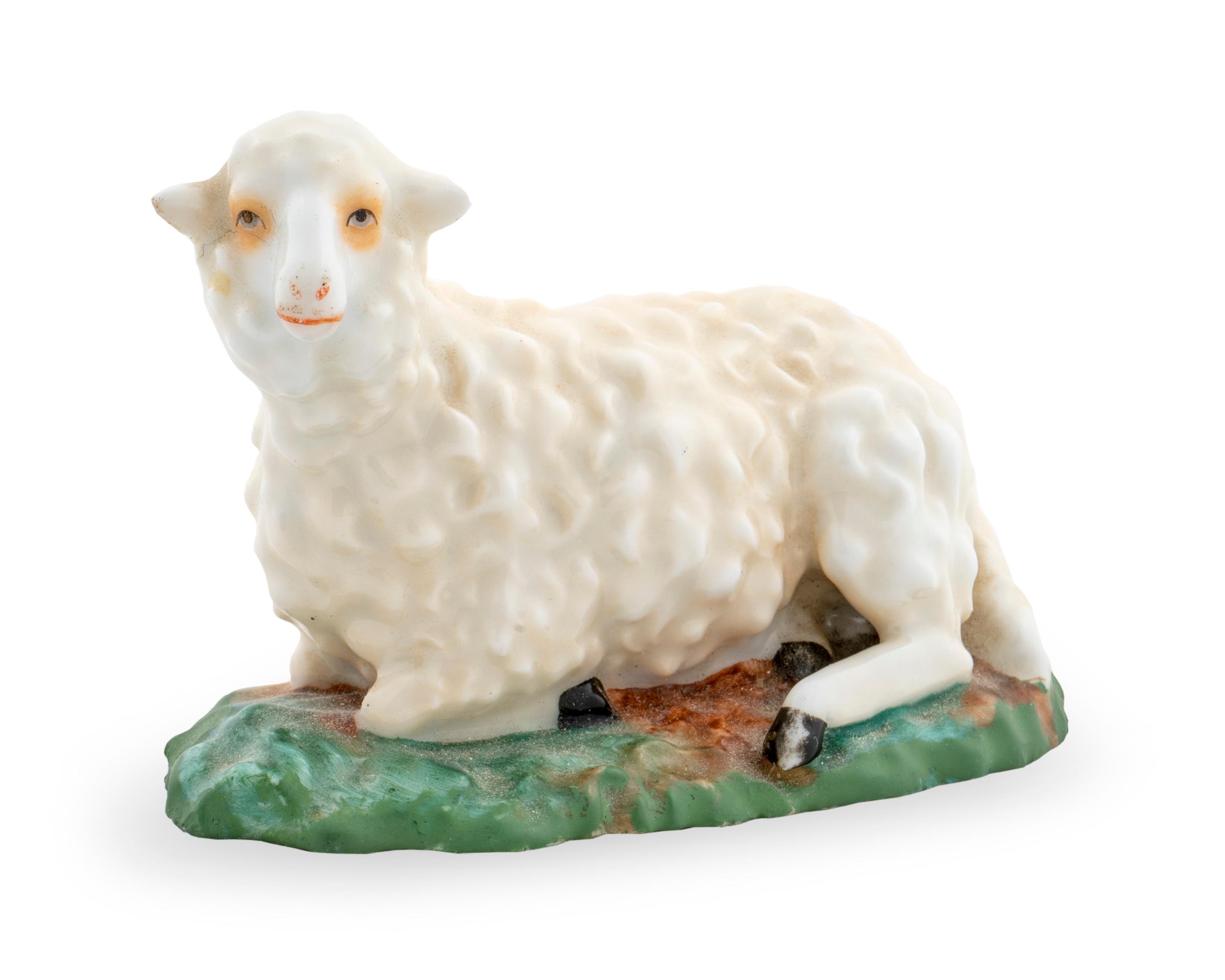 An Chelsea Derby Porcelain Model of a Recumbent Sheep — LATE 18TH/EARLY 19TH CENTURY