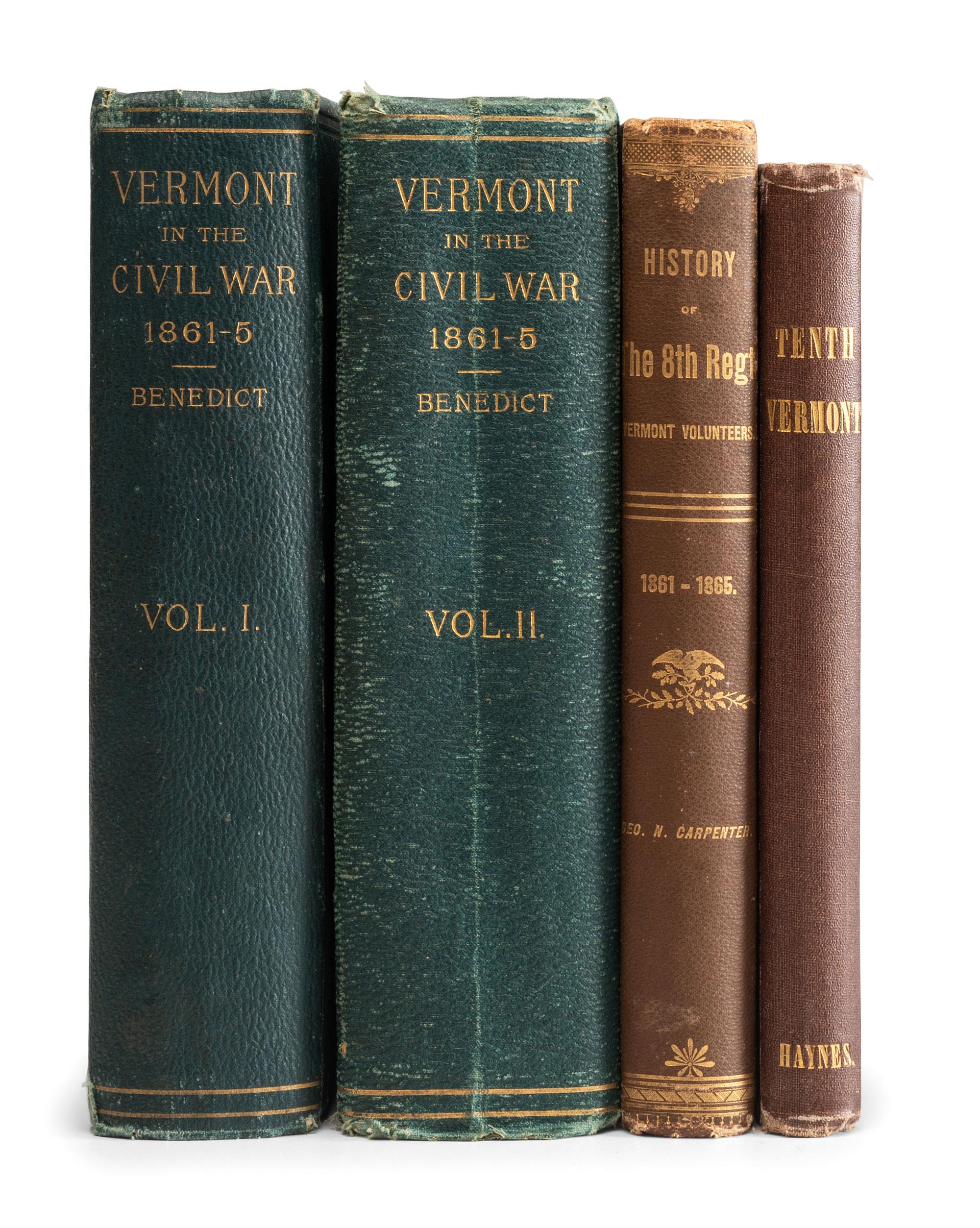 [CIVIL WAR - VERMONT]. A group of histories and regimental histories about Vermont in the Civil War, comprising: