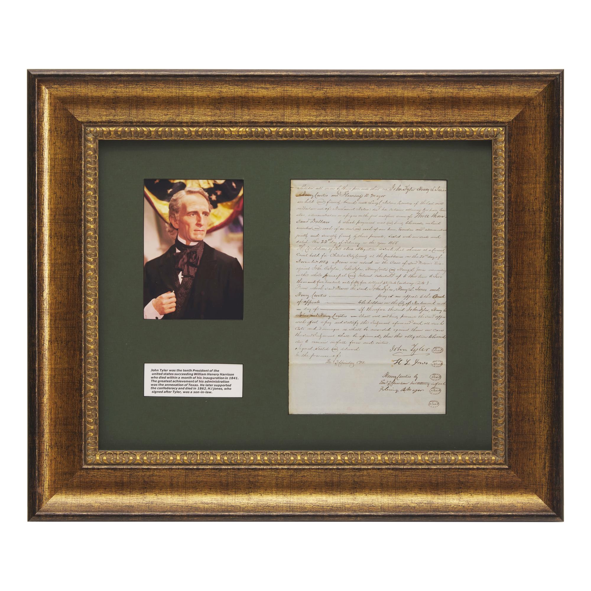 [Presidential] Tyler, John. Manuscript document, signed