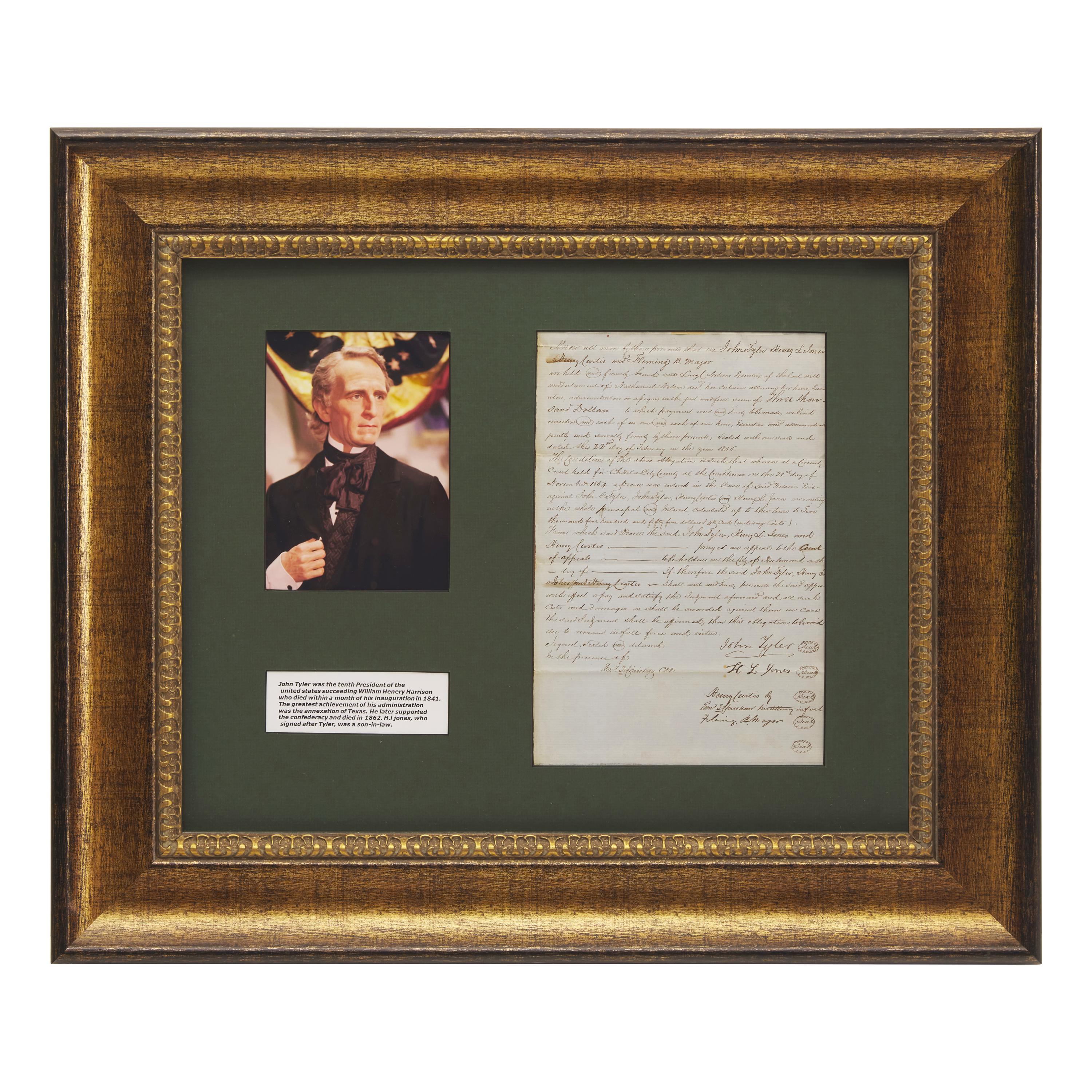 [Presidential] Tyler, John. Manuscript document, signed
