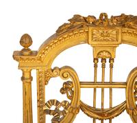 A Diminutive Louis XVI Style Giltwood Lyre-Back Chair