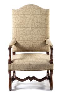 A Louis XIII Style Walnut Fauteuil Height 48 inches. — 18TH CENTURY