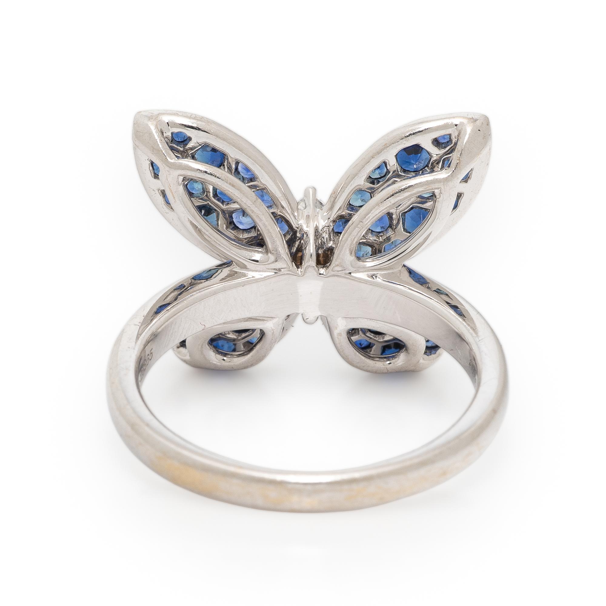 Graff, Diamond, Sapphire, and White Gold Butterfly Ring
