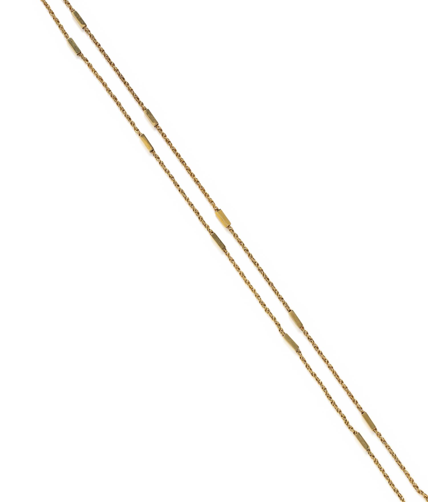 YELLOW GOLD FANCY LINK LONG CHAIN