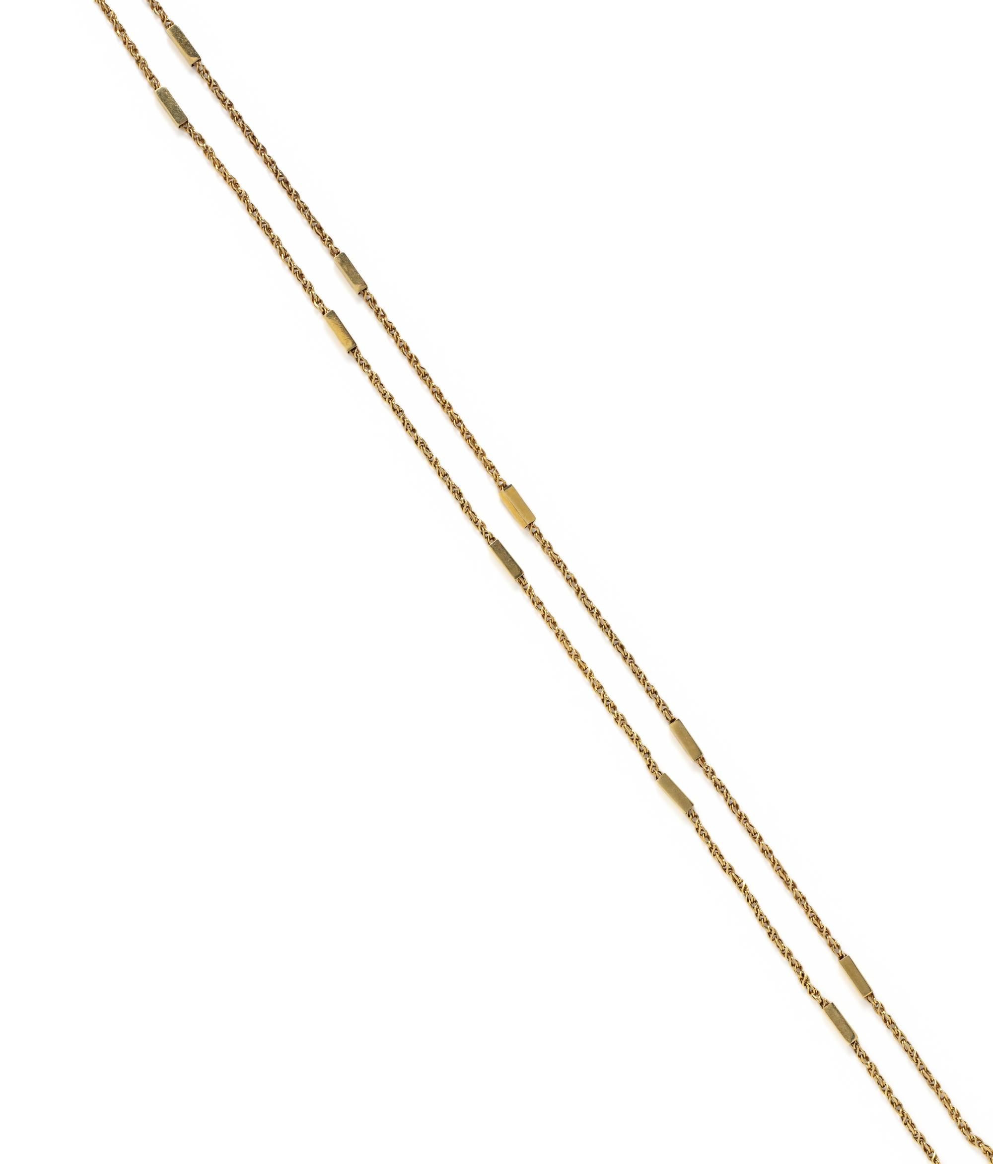 YELLOW GOLD FANCY LINK LONG CHAIN