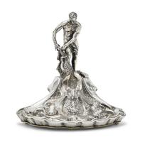 A German Enameled Silver Figural Inkwell