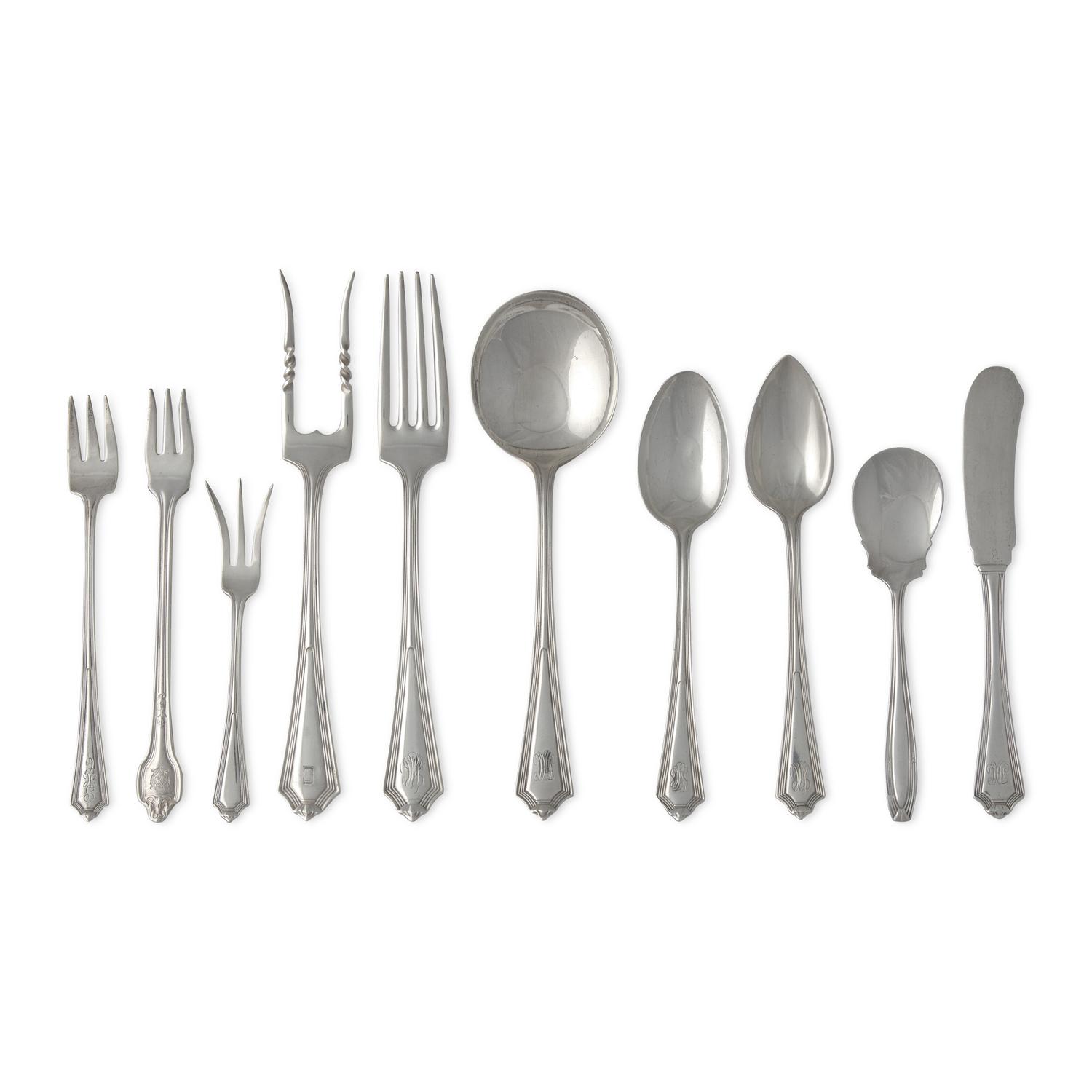 A Partial Set of Sterling Silver Flatware in the "Plymouth" Pattern