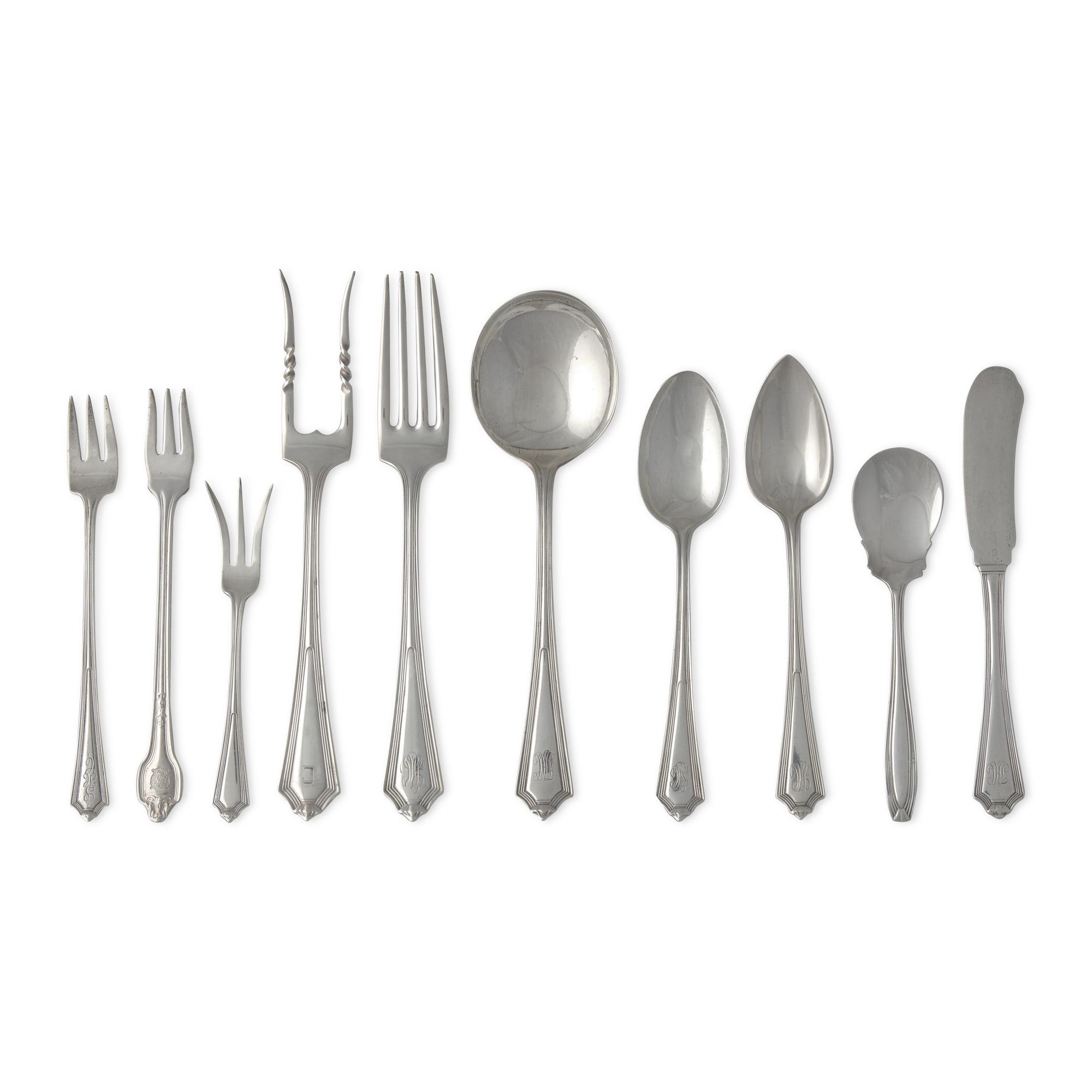 A Partial Set of Sterling Silver Flatware in the "Plymouth" Pattern