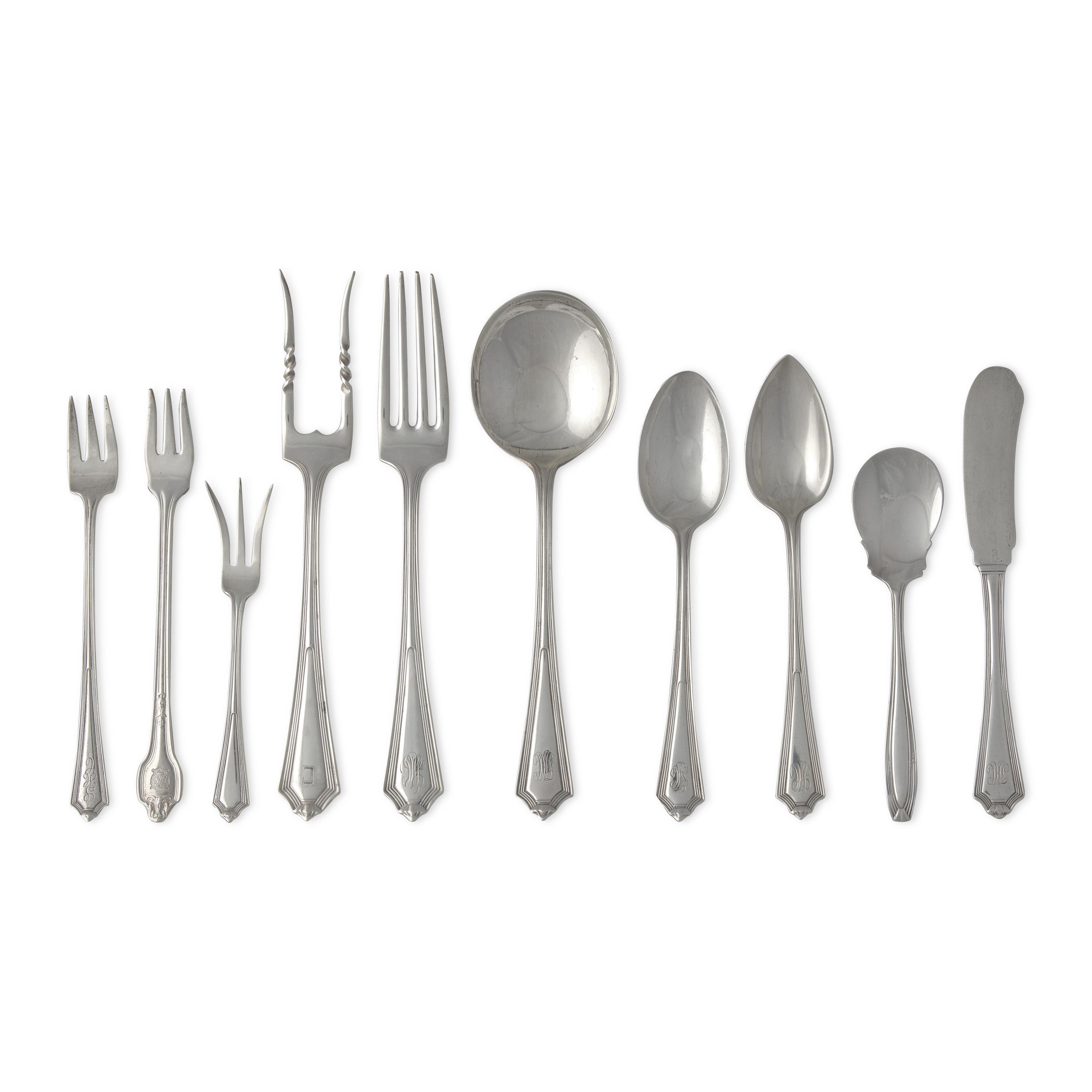 A Partial Set of Sterling Silver Flatware in the "Plymouth" Pattern