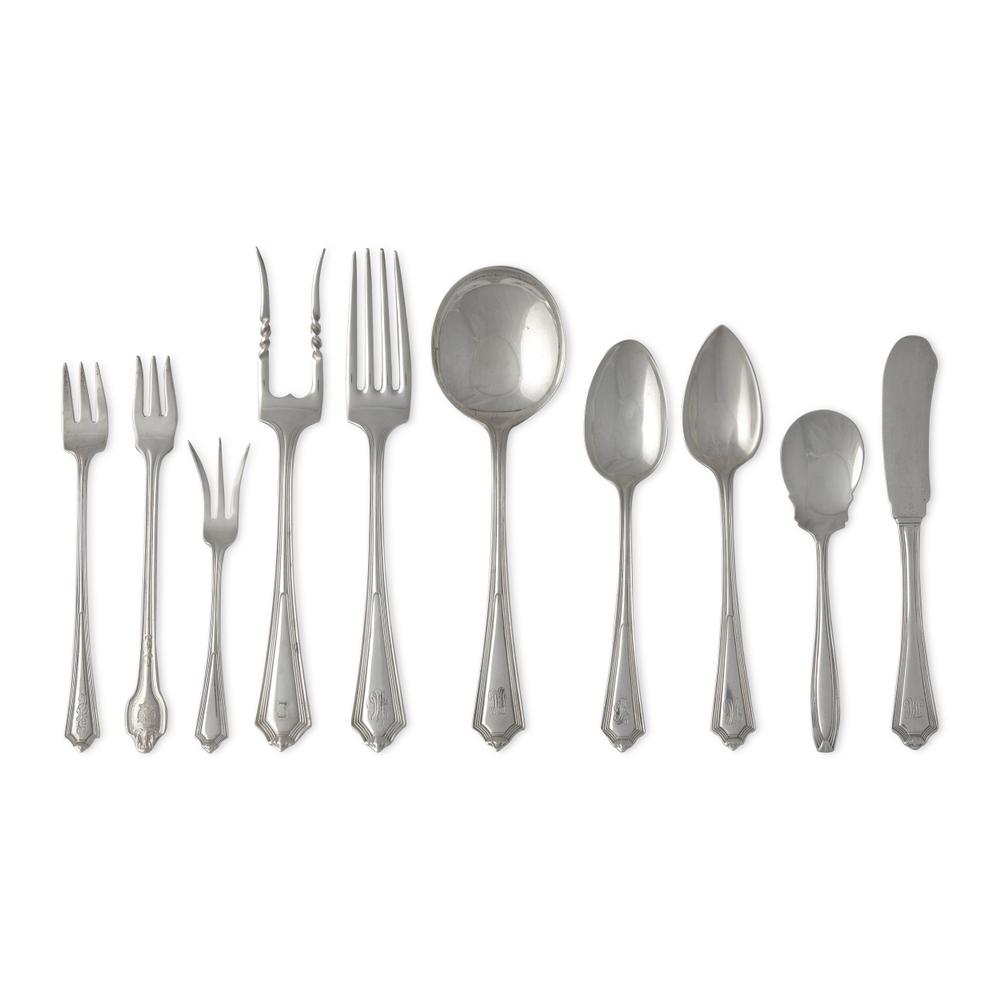 A Partial Set of Sterling Silver Flatware in the "Plymouth" Pattern